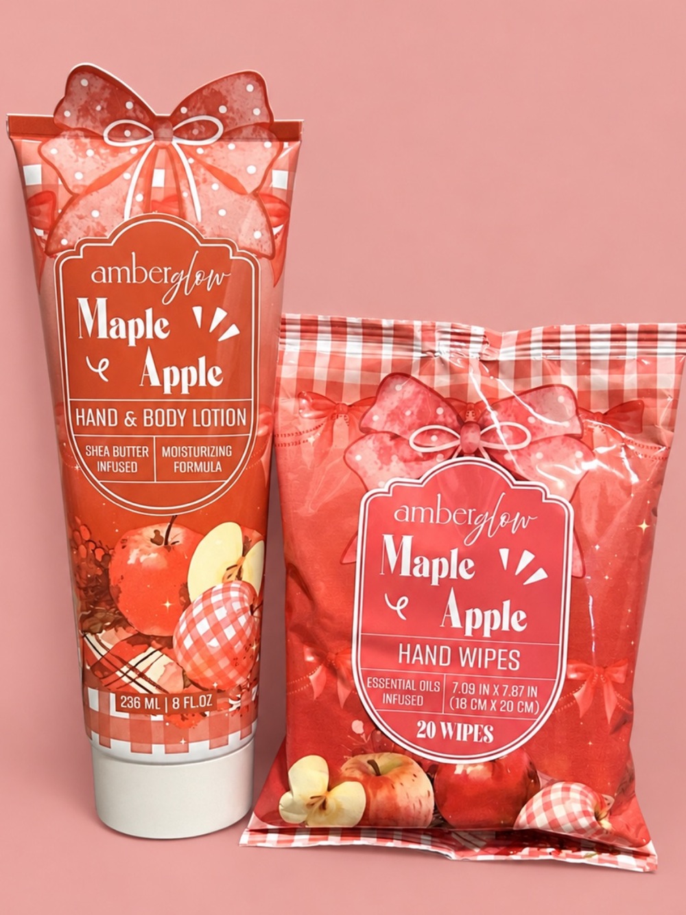 Amberglow Maple Apple Hand Lotion & Wipes Set